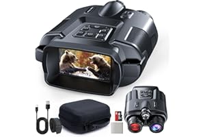 DIYIMIN 4K Night Vision Binoculars, Infrared Night Vision Goggles for Adults, 3” Large Screen, 8X Digital Zoom, Tactical Light, 32GB Card to Save Photos and Videos for Camping Hunting & Security