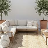 nuLOOM Ranya Light Brown Geometric Indoor/Outdoor Area Rug, 6' 7" x 9'