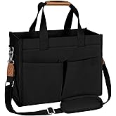 MIAOJIE Tote Bag for Women, Canvas Tote Bag with Velcro Closure, Laptop Work Crossbody Bags Daily Handbags Purse for Travel