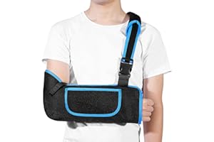 BOISEA Arm Sling Shoulder Immobilizer for Women and Men,Adjustable Shoulder Sling for Torn Rotator Cuff Brace,Fits Left or Right,for Shoulders,Arm,Wrist,Elbow,and Clavicle Injury (1, Blue)