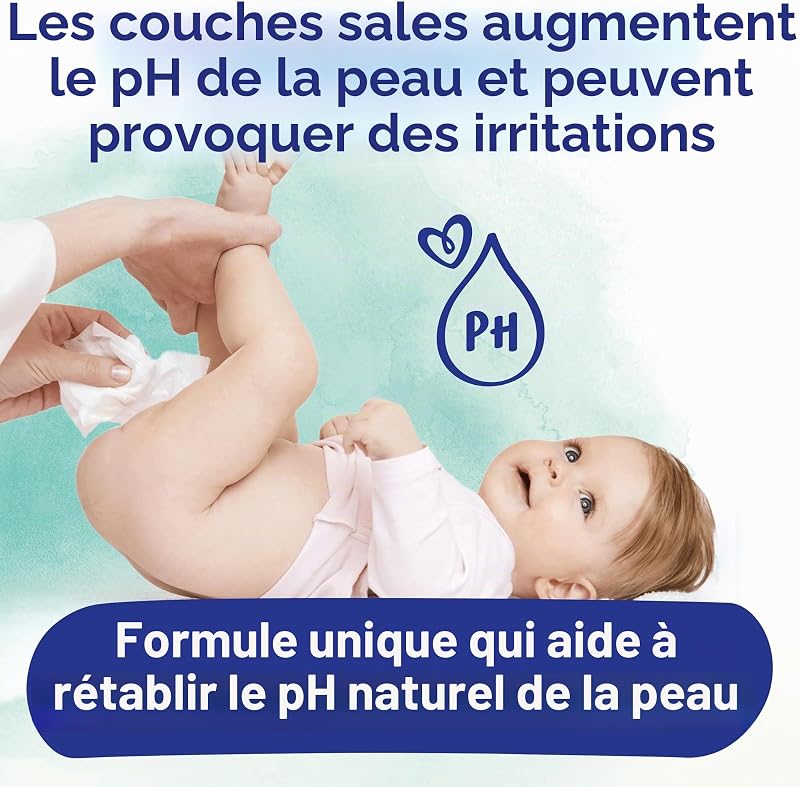 Lingettes Pure Aqua pour bébé, 99% eau, 100% fibres d'origine végétale, 864 Lingettes, 18 paquets (18 x 48)
