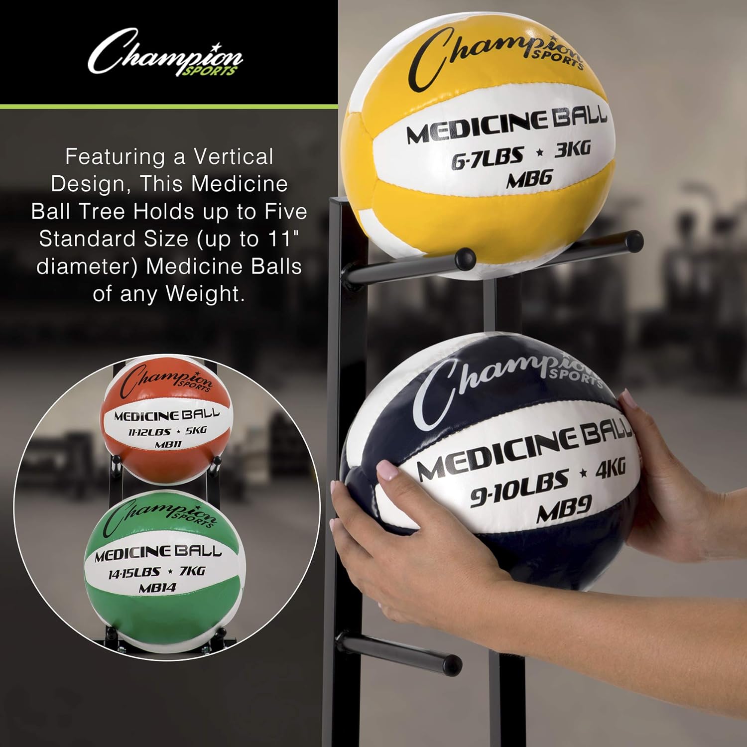 Champion Sports MBR1 Medicine Ball Tree : Medicine Ball Set : Sports & Outdoors