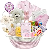New Baby Girl Gift Basket | Unique Gift Set for a New mom Pink Baby Gift Set. Welcome Baby Care Package All w/Newborn Essentials Bundle for Expecting Moms Baby Shower, After Labor Gift