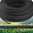 Sasylvia 400 ft 1/4 in Irrigation Tubing Soaker Hose System, Rubber and PE Material, Porous Drip Line for Watering Hydroponics Vegetable Beds, Black