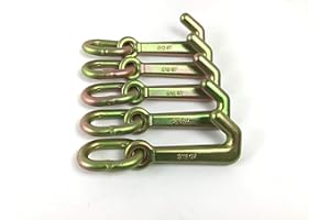 AutoHauler Supply Forged R T J Hooks 4700-5400 lbs Working Load Limit for Car Hauling (Mini J Hook, Five (5))