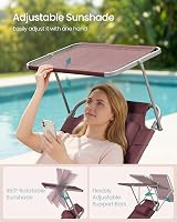 SONGMICS Sunbath Folding Lounger Deck Chair 193 x 53 x 29 cm Red GCB192R01 view 3