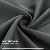 Deconovo Thermal Eyelet Blackout Curtain 79x106 Dark Grey One Panel view 6