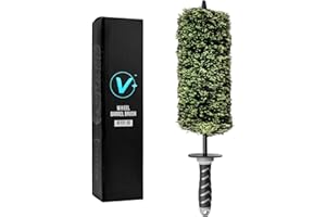 VIKING 车轮桶刷,多纤维清洁刷,用于汽车清洁套件和汽车细节套件,清洁排气头,车轮和轮辋;43.18 厘米长,黑色和绿色,1 件装