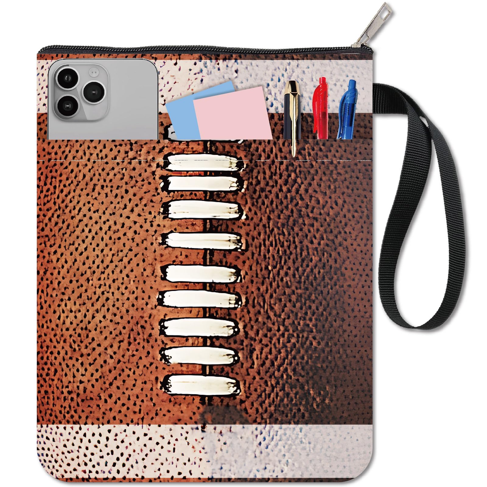 CRASPIRE Rugby Book Sleeve Protector with Zipper Waterproof Canvas Pouch Double-Sided Covers for Book Lovers Hardcover Notebook Bible Journal Textbooks Paperbacks Student Gift Bag 11 x 8.66 Inch