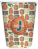 RNK Shops Basketball Waste Basket - Single Sided (White) (Personalized)