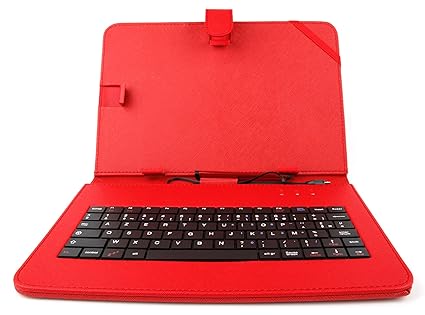 DURAGADGET Hülle mit integrierter AZERTY-Tastatur für NOKIA Lumia 2520 Tablet PCs (ROT)