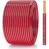 WotyWire 10 Gauge THHN Wire, Stranded Oxygen-Free Copper Wire, Red, 100FT | PVC/Nylon Jacket, Flexible/Wear Resistance, 600V Rated Building Cable, 10 AWG Wire for Residential, Conduit, Socket, Lighting