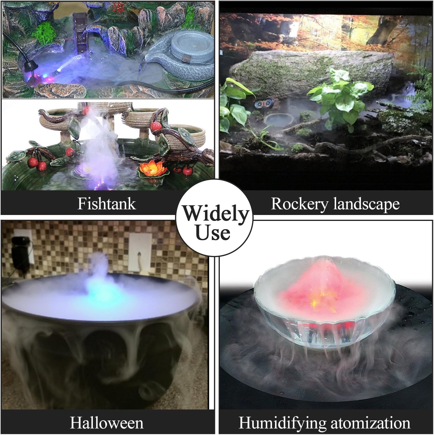 AGPTEK Aluminum Mist Maker Fog Maker for Water Fountain Pond Rockery Fishtank Vase Birdbath : Garden & Outdoor
