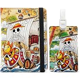 TJIUSI 2Pack Anime Passport Holder and Luggage Tag Set Cool PU Leather Passport Cover Case with Cute Luggage Tag for Travel Suitcase Women and Men