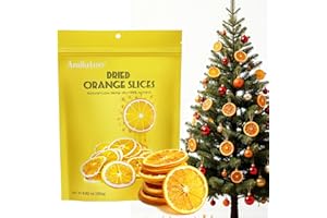 AMILUTUO Dried Orange Slices, 250G/8.82OZ (50 to 65 slices) Dehydrated Orange Slices, NO Additives Dry Orang-e Slice-s for Christmas Decorations, Scented Candles, Tabletop Decorations