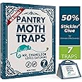 Mr.Chameleon Pantry Moth Trap 50% Stickier Glue for Ultimate Effectiveness | 7 Pack Moth Traps | Non-Toxic Pantry Moth Traps with Pheromones Prime in Your Kitchen | Odor-Free & Natural
