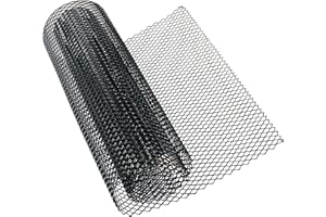 Modengzhe 40 x 13 inch Car Grill Mesh Sheet, Black Painted Aluminum Alloy Multifunctional Grille Mesh Roll, 6 x 12 mm Hexagon-Shape Grids