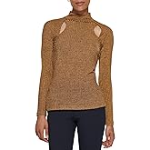 DKNY Womens Long Sleeve Cutout Knit Blouse