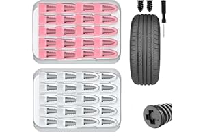 GENERIC Tire Repair Rubber Nails Kit, 2026 New Screw in Tire Repair Plugs Fast Self Service Tire Repair Tools, Tire Repair Rubber Nail for Car Motorcycle, Truck, Tractor Tire (25 Pcs)