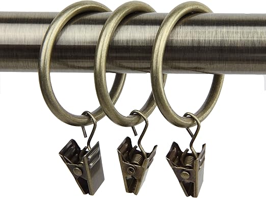 Amazon Com Rod Desyne 10 Count Curtain Rings With Clip 1 3 8