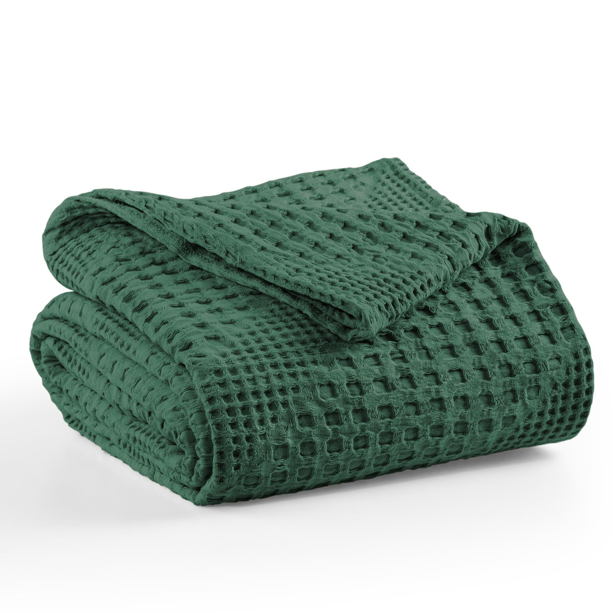 Milam London Bed Throw King Size Bedspread | 100% Cotton Soft Throw Blanket For Bed | Sofa Throws Large 3 Seater | Joanna Collection | Emerald Green - 220 x 250 cm