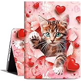 Lokigo Pink Case for iPad 9th Generation 2021/ iPad 8th Generation 2020/ iPad 7th Generation 2019, iPad 10.2 Case, Auto Wake/Sleep, Cat