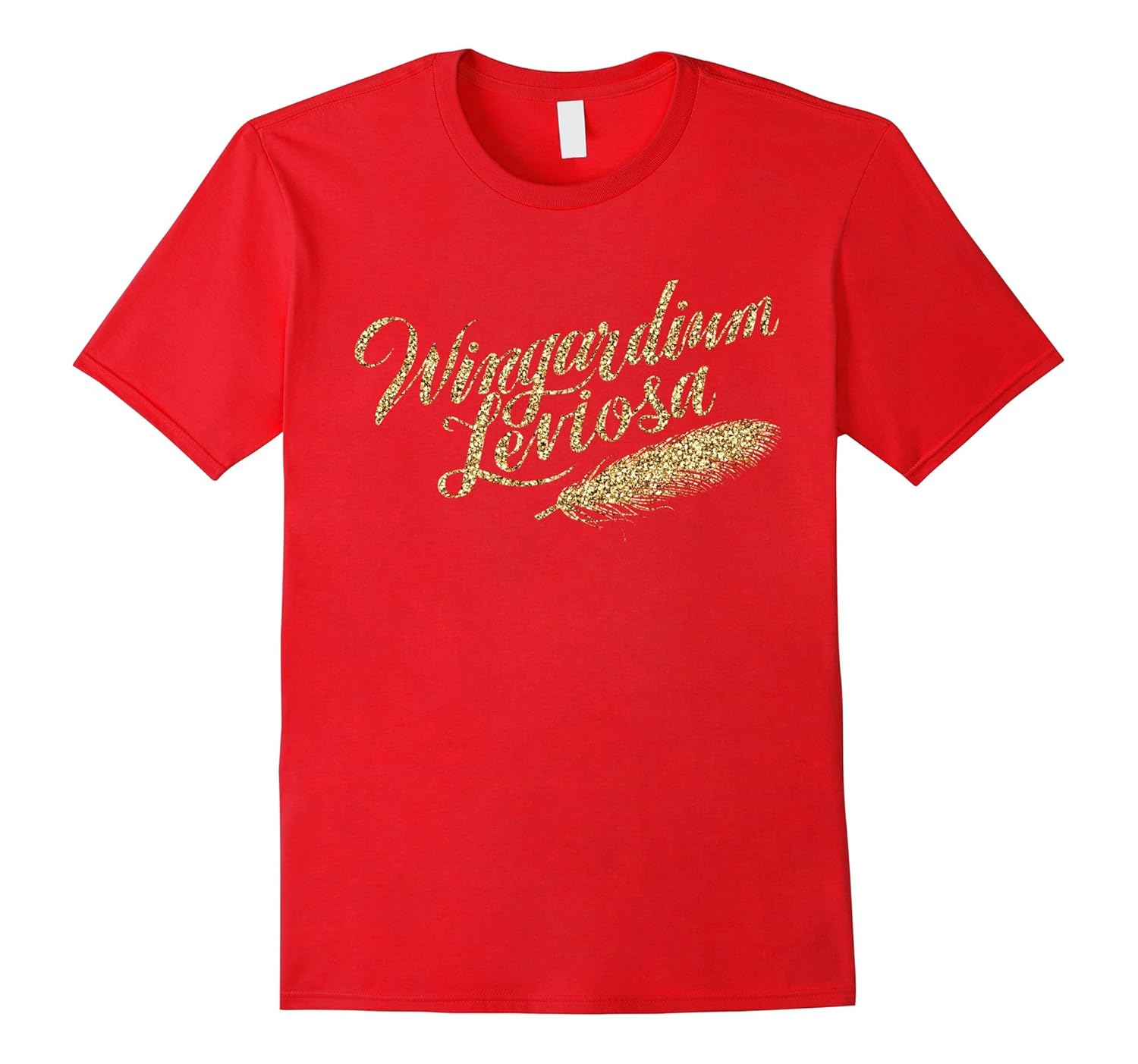 Wingardium Leviosa Feather Golden C1 T-shirt-Rose