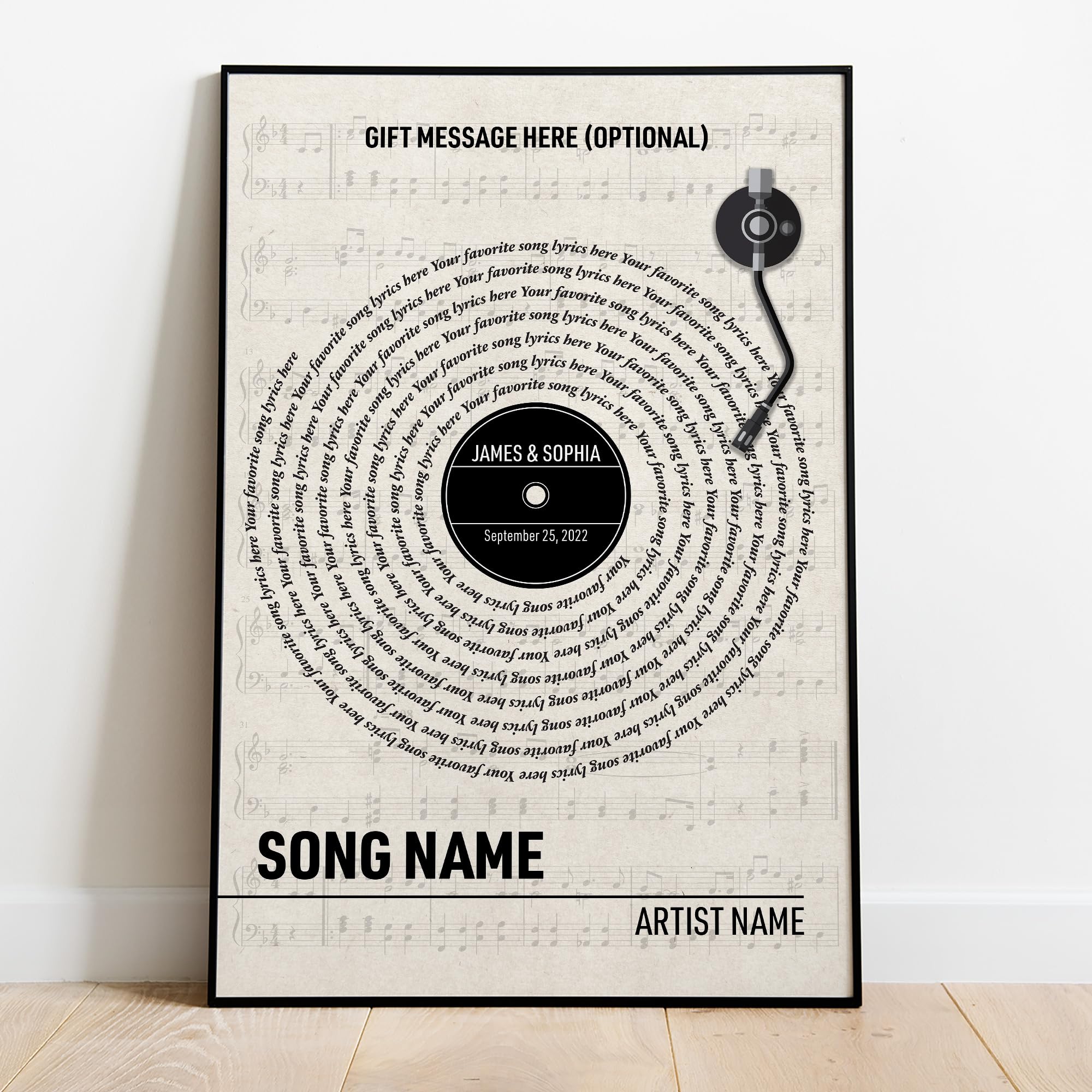 Custom Song Lyrics Poster - Personalized Wedding