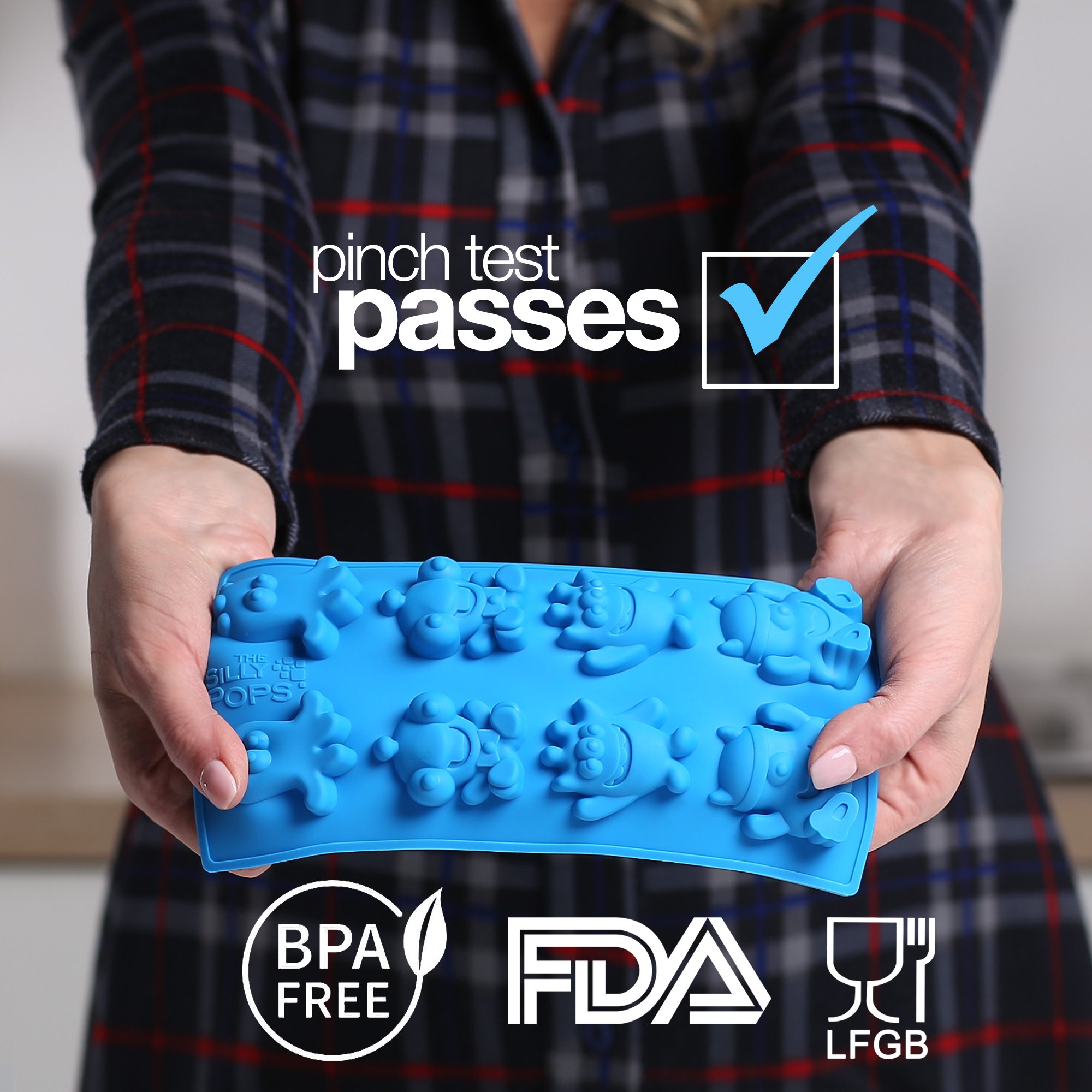 Chocolate Candy Mold Crazy Monsters - Set of 3 for 24 Candies - Non-Stick BPA Free Silicone Gummy Molds, Jelly Molds, Ice Cube Tray, Gelatin Mold, Soap Mold, Fat Bomb Molds