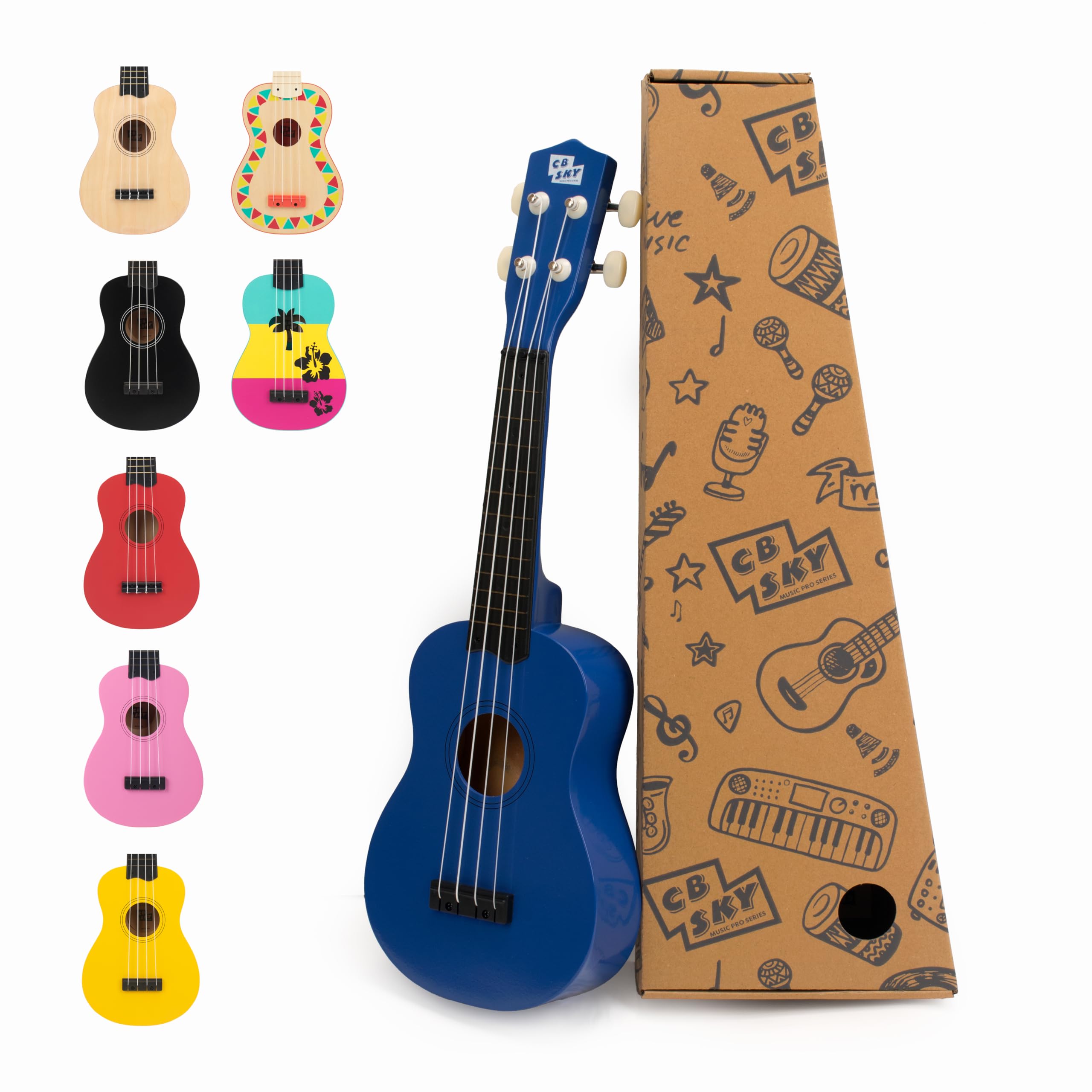 CB SKY 21" (53cm) Soprano Ukulele for Kids/Beginners - Blue
