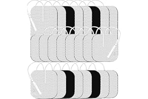 GROZAV Tens Unit Electrode Pads 24 Pcs 2x2” 2x4” TENS Unit Replacement Pads Reusable Latex Free Pigtail TENS Unit Pads for Multiple Pain Relief Compatible with 7000,AUVON,Etekcity,Nicwell Care TENS