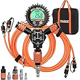 ALL-TOP 4 Tire Inflation & Deflation System, Up to 200" Wheelbase, Rapid High-Flow Air Up Down Kit w/Digital Pressure Gauge & Worry-Free Quick Fitting Package