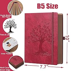 Thick Lined Journal Notebook with Pen, 360 Pages