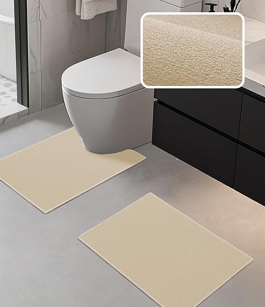 YIHOUSE BATHROOM RUG SETS 2 PIECE, ULTRA THIN...