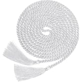 GliCraft 153 Inch Clergy Cincture Rope for Priest Vestments,White,Tassel | Tassel Ends Altar Server Deacon Alb Robes, Religious Mass Vestment Accessory, Ceremonial Christian Church Rites Celebrating