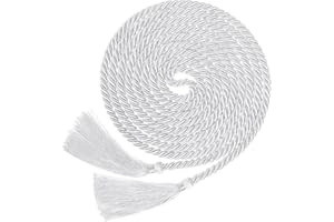 GliCraft 153 Inch Cincture Clergy Rope Monks Religious Rites Celebrating Masses Alba Robes Vestments Ceremonial Halloween Cosplay Christian Denominations for Priest Deacon Altar Server(White,Tassel)