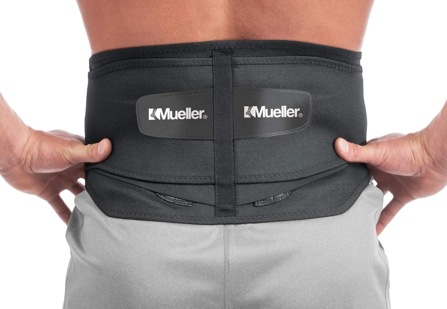Mueller Lumbar Support Back Brace with Removable Pad, Black S/M: Health & Personal Care