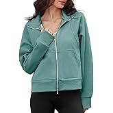 KOMEIANA Women's Zip Up Fleece Sweatshirt Jacket Long Sleeve Oversized Fall Winter Casual Cozy Outwear with Pockets