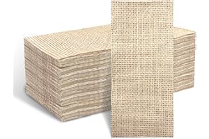 CODOHI 60 Pcs Burlap Printed Napkins, Guest Towels Disposable Bathroom Hand Towels Paper Guest Napkins for Bathroom Kitchen Wedding Camping Cocktail Party 4.3 x 7.9 Inch