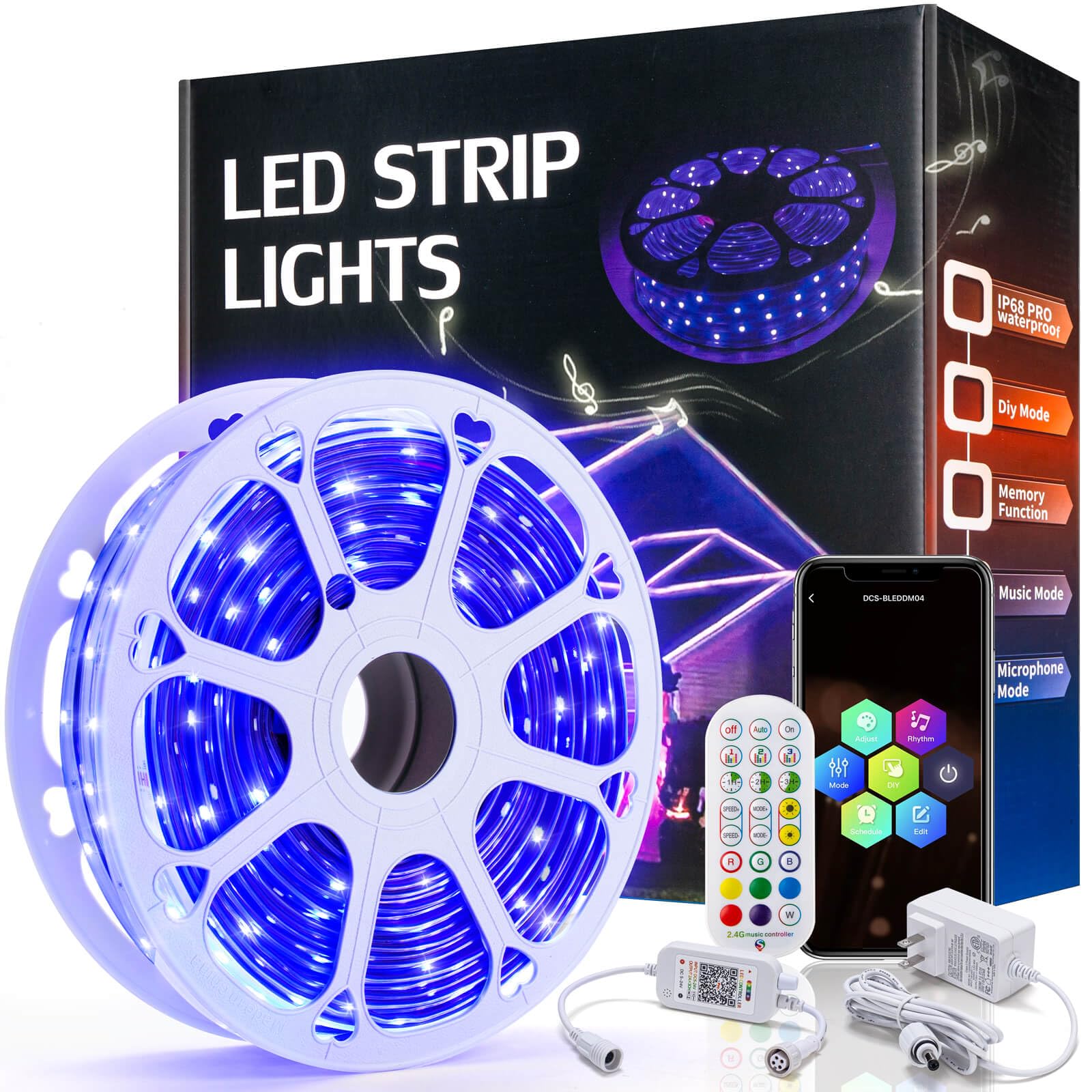 Outdoor Led Strip Lights Waterproof 200ft 1 Roll Continuous IP68 Led