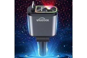 WHATOOK Starlight Retractable Car Charger: Car Accessories with Starlight in Car Roof, Car Chargers USB C, Fast Charging Adapter & Dual Charge Ports, 4 in 1 Car Phone Charger for iPhone iPad AirPods