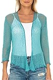 SHU-SHI Womens Sheer Shrug Tie Top Cardigan