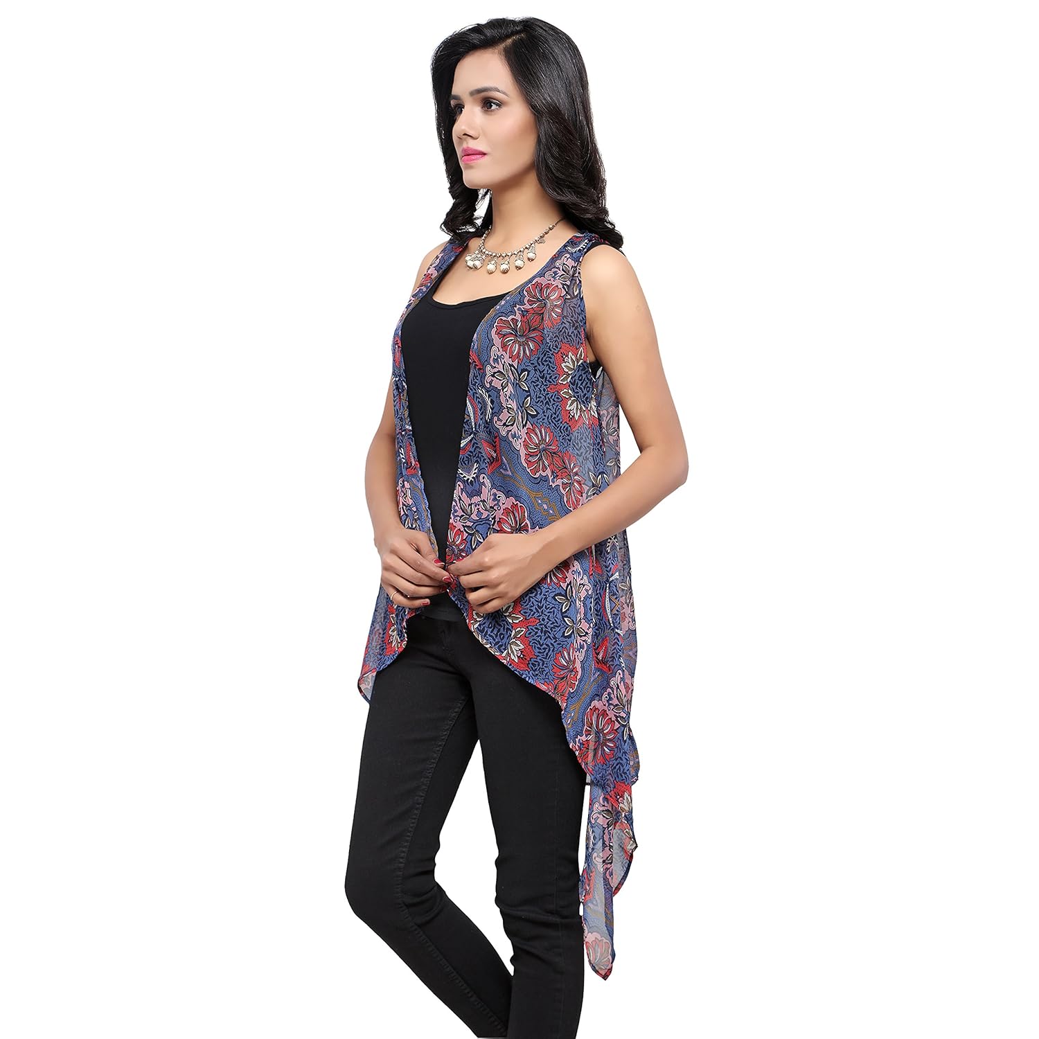 serein women's tops (blue long jacket)