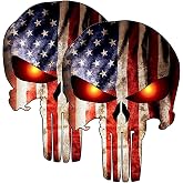 Orange Marchande American Flag Punisher Decal Size 5