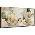 YJYart Green Abstract Canvas Artwork Flowers Wall Decor For Office Lin