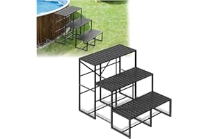 LIANTRAL 3 Step RV Stairs, Non-Slip Hot Tub Steps, Outdoor Stairs for Safe Entry and Exit, Portable Step Ladder for Pool, Mobile Home, Campers, Porch