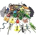 43 Pack Fake Bugs Mini Realistic Insects Toys for Kids Toddler Children's Birthday Gift Halloween Treats Bugs Insects Goody B