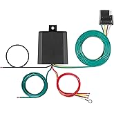 CURT Manufacturing 56496 Weather-Resistant Powered 3-to-2-Wire Splice-in Trailer Tail Light Converter with 4-Pin Wiring Harne