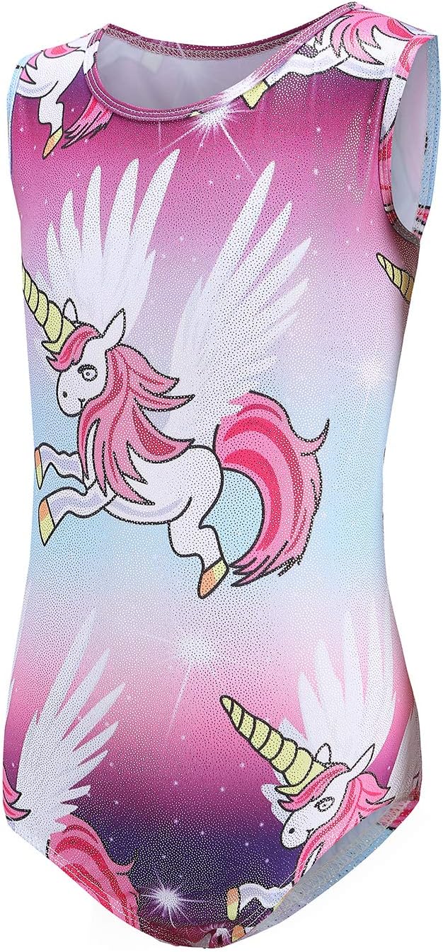 Beamlet Leotards for Girls Toddler Gymnastic Cartoon Unicorn Rainbow One-Piece Children Athletic Leotard