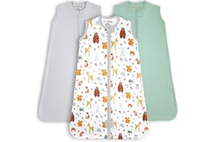 Mama Cheetah Baby Sleep Sack 0.5 TOG, Organic Cotton Baby Wearable Blanket, Swaddle Transition Baby Sleeping Bag, Boy Girl Ne